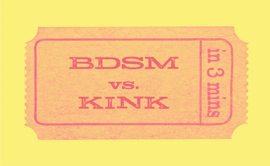 A vintage ticket stub that says the main event is BDSM vs. KINK in 3 mins