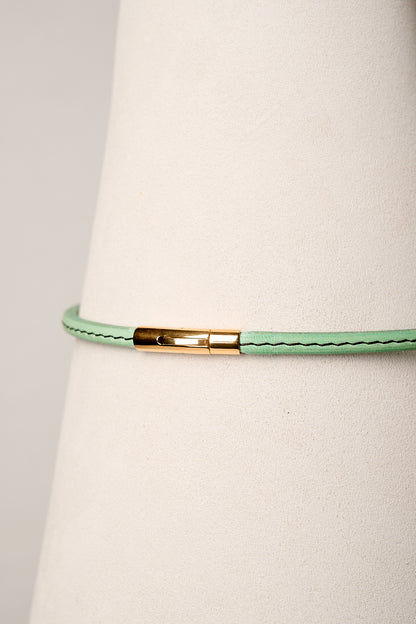 The Peek-A-Boo | Limited Edition Mint Leather Day Choker