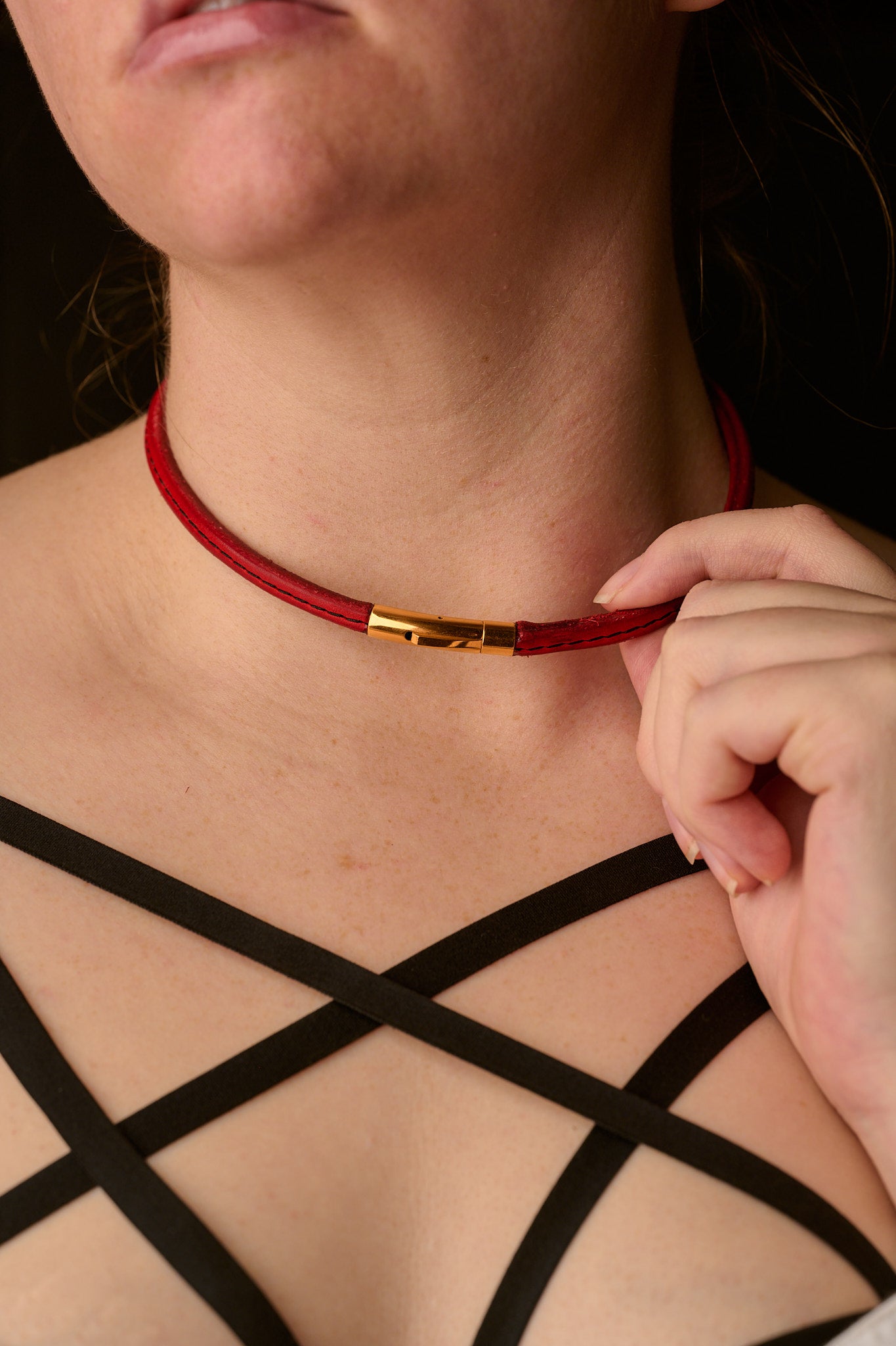 The Lockable Peek-A-Boo | Leather Day Collar